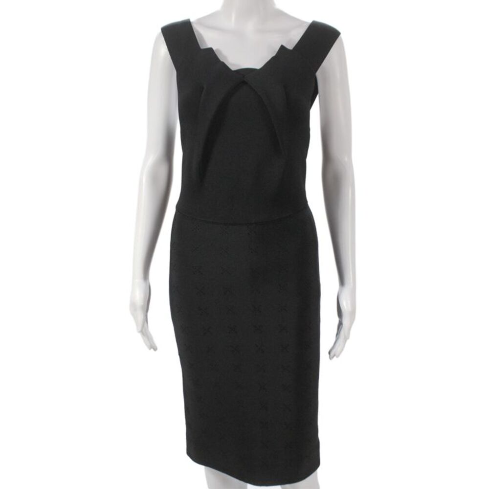Roland Mouret Womens Bodycon Pencil Dress Black Sleeveless Knee Length Size 4